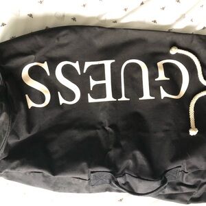 Guess Black and White Drawstring Bag